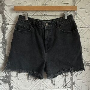 Black Denim distressed high waisted Shorts